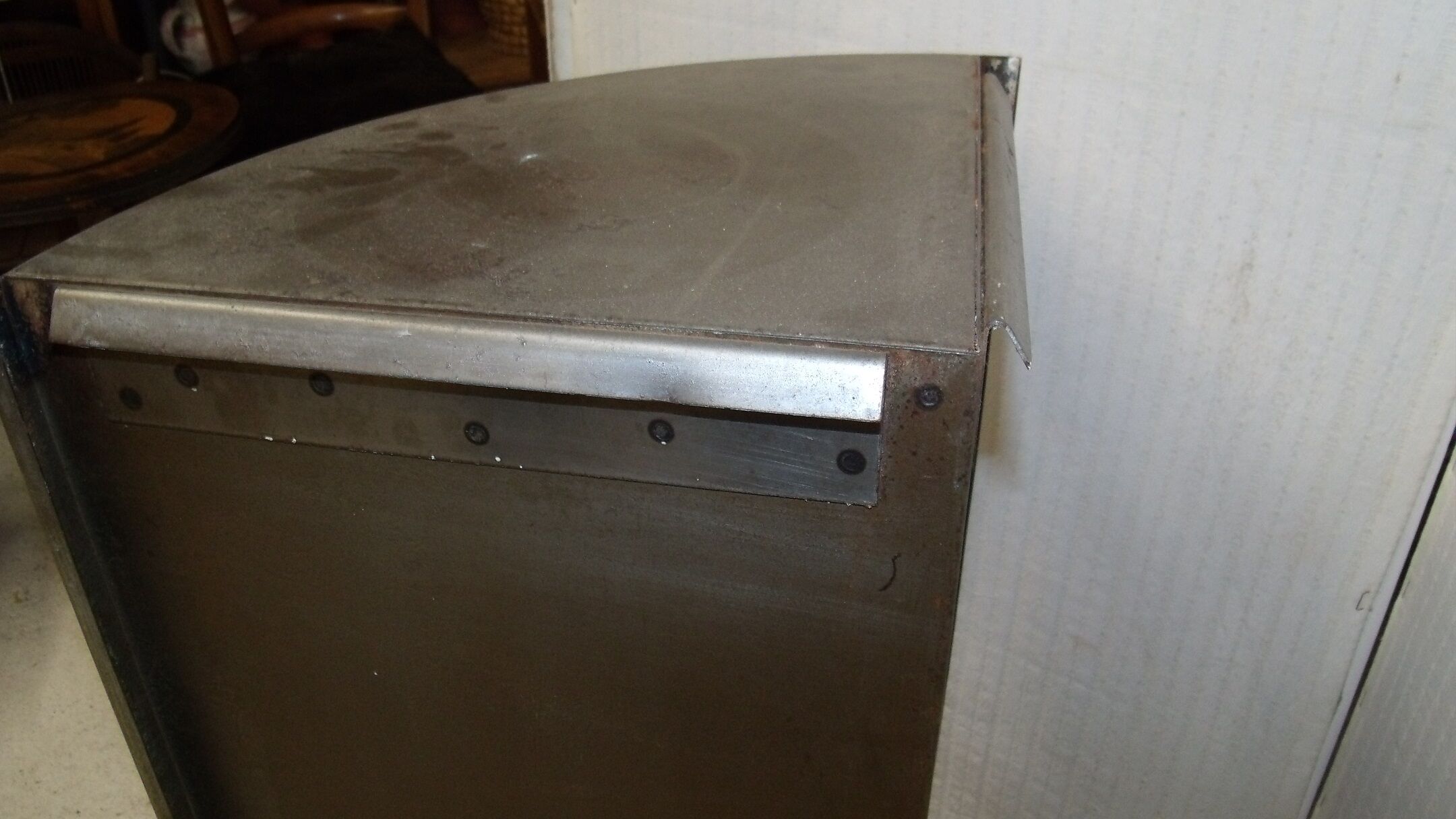 Industrial metal corner shelf