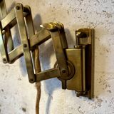 Brass accordion arm wall lamp by alfred müller for amba – 50s
