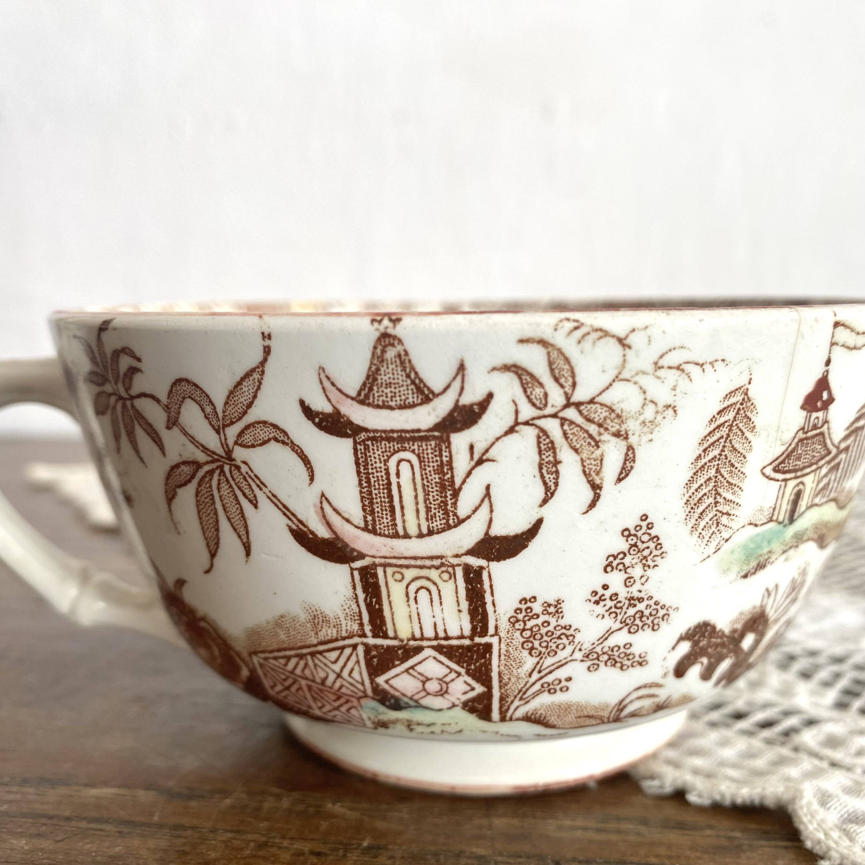 Polychrome ironstone teacup