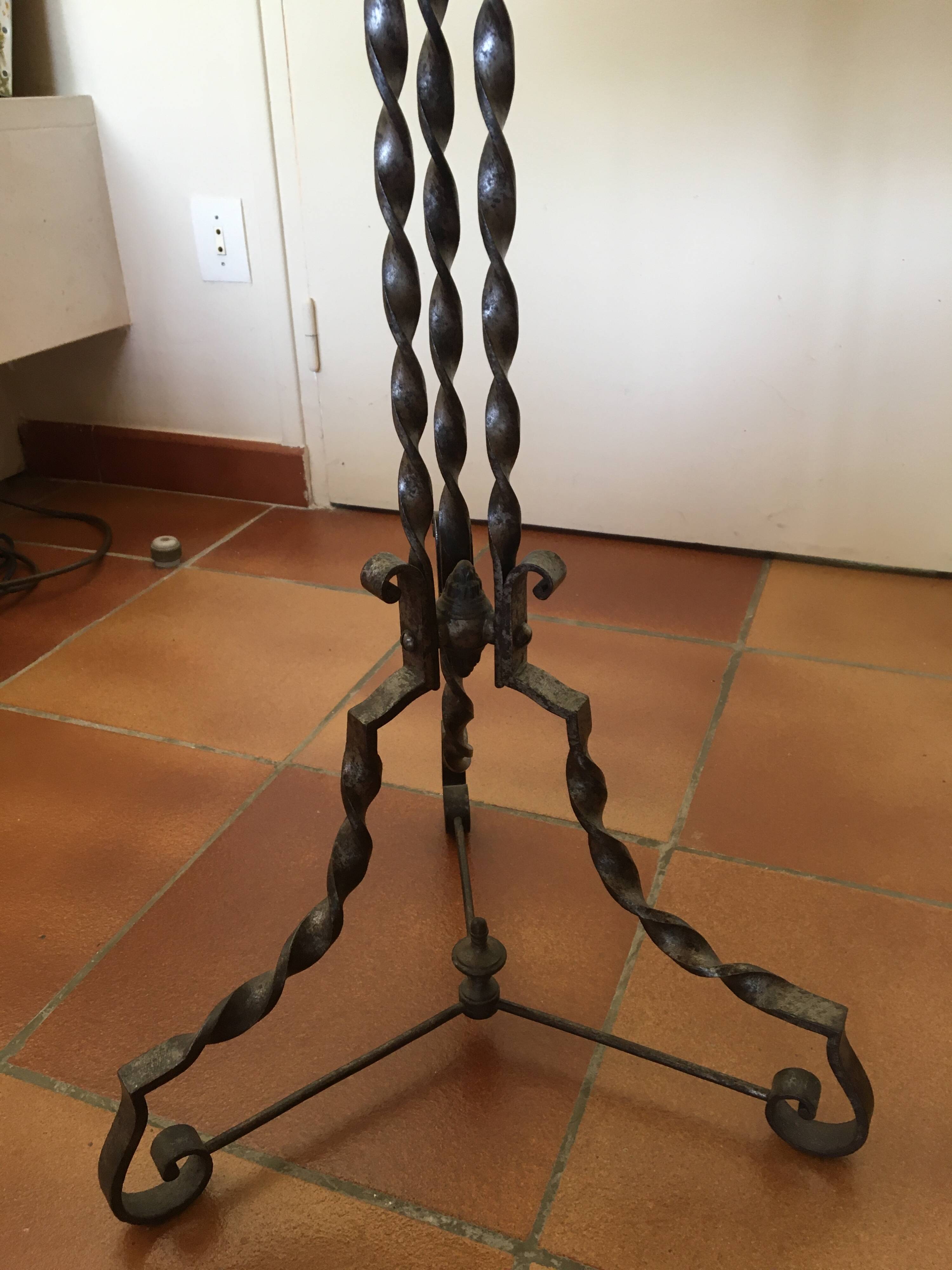 Round and antique metal side table
