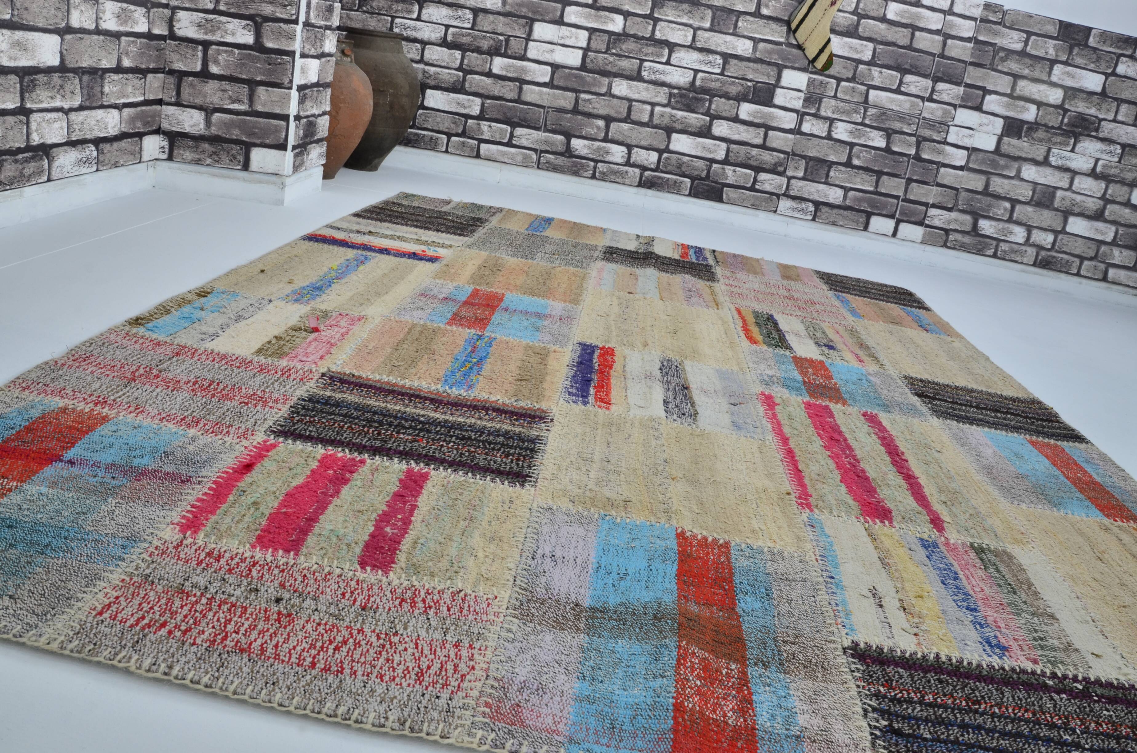 Vintage Anatolian Oushak Patchwork Rug sku 3040