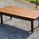 Table basse de ferme XIXième siècle plateau merisier piètement chêne 1 tiroir pieds fuseaux