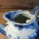Antique blue teapot model Bryonia late 19th century Sarreguemines