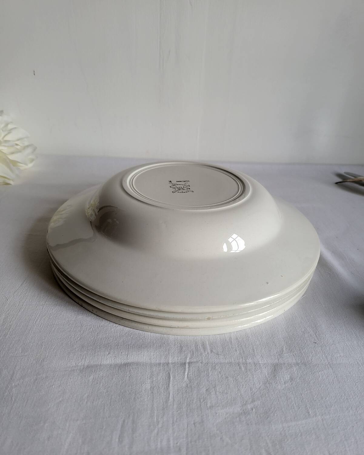 4 Deep Plates in earthenware Moulin des Loups & Hamage model Lucien