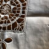 Embroidered linen tablecloth