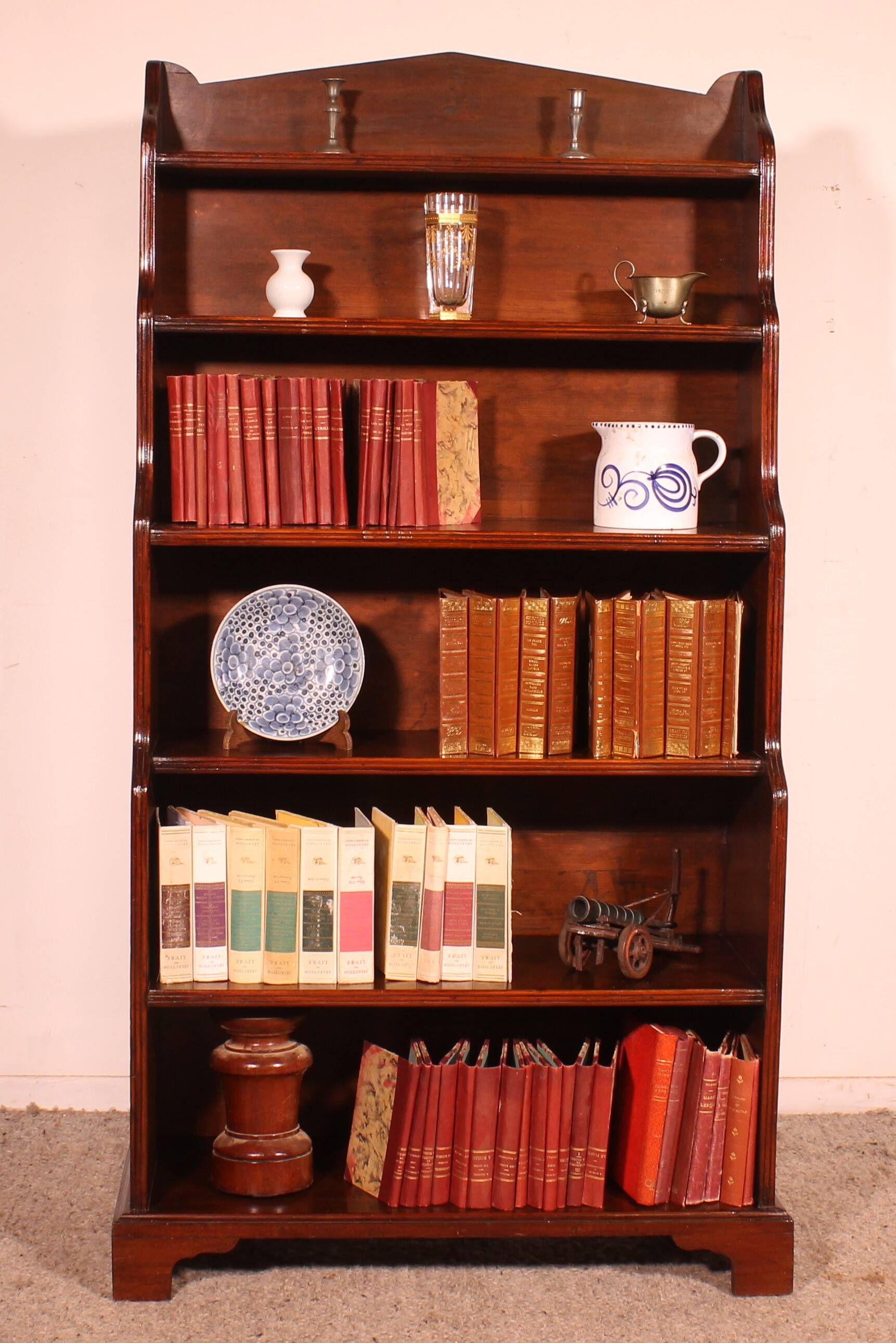 19th Century Mahogany Waterfall Bookcase