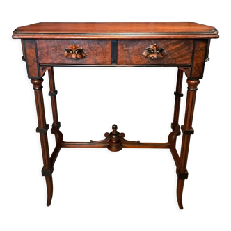 Napoleon III mahogany console with 2 drawers