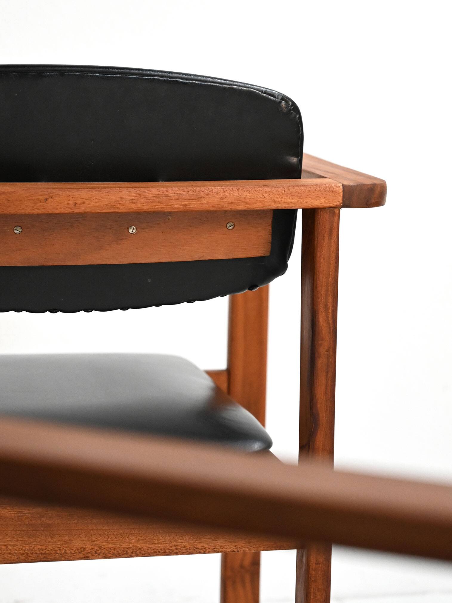 Teak and leather chairs, Denmark 1960s
