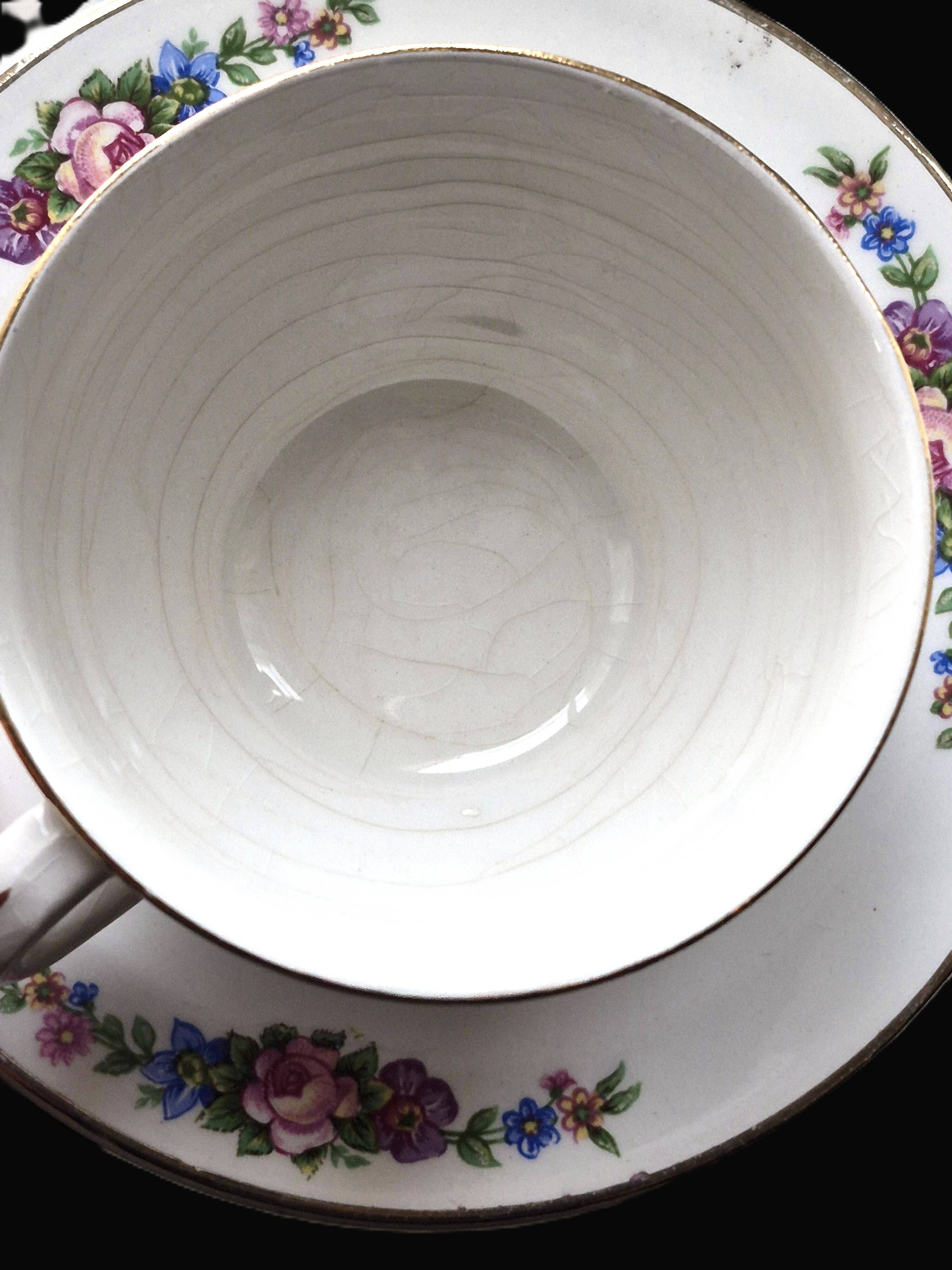 Set of 10 vintage cups and saucers "Angola" – Moulin des Loups