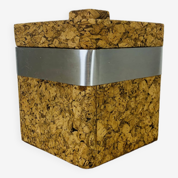 Cork and aluminum ice bucket from the 70s