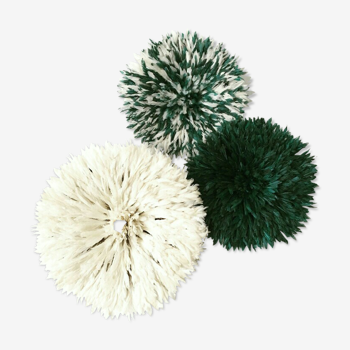 Set of 3 juju hats white and green