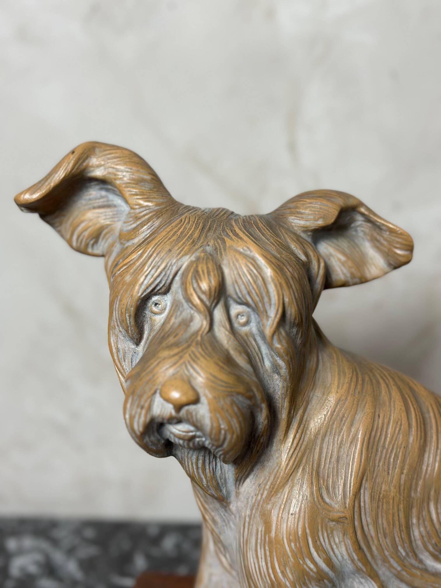 Terracotta dog signed R. Pollin