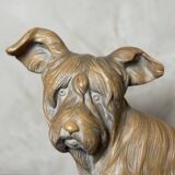 Terracotta dog signed R. Pollin