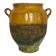 Magnificent glazed yellow confit pot, south-west of France. 19th century.