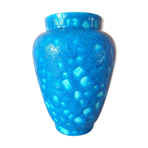 Vase en céramique craquelée - bleu