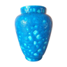Raoul Lachenal (1885–1956) - Turquoise blue enamelled cracked ceramic vase