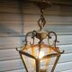 Old lantern 5 sides in bronze and engraved glasses of louis xvi style in working order