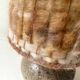 Ceramic table lamp in chamotte stoneware & wool, Alain Blanchard 1970