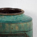 Ancient emerald green enamelled vase (circa 1820) #26