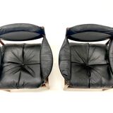 Pair of Modus armchairs in rosewood and leather, Kristian Solmer Vedel for Soren Willadsen 1960