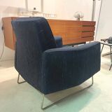 "Prelude" armchair by Louis Paolozzi Blue Chiné