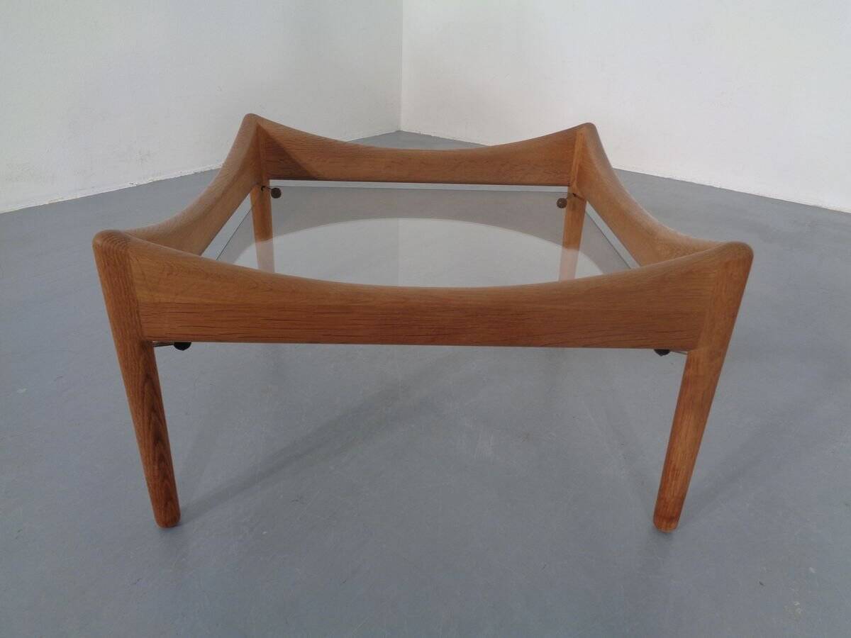 Modus Oak & Glass Table by Kristian Vedel for Soren Willadsen, 1963