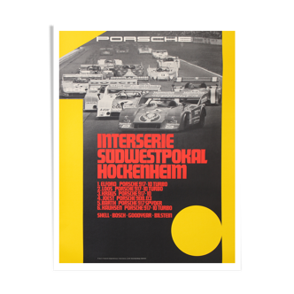 REICHERT 1973 PORSCHE INTERSERIE S-DWESTPOKAL HOCKENHEIM 101X76.5 CM AFFICHE