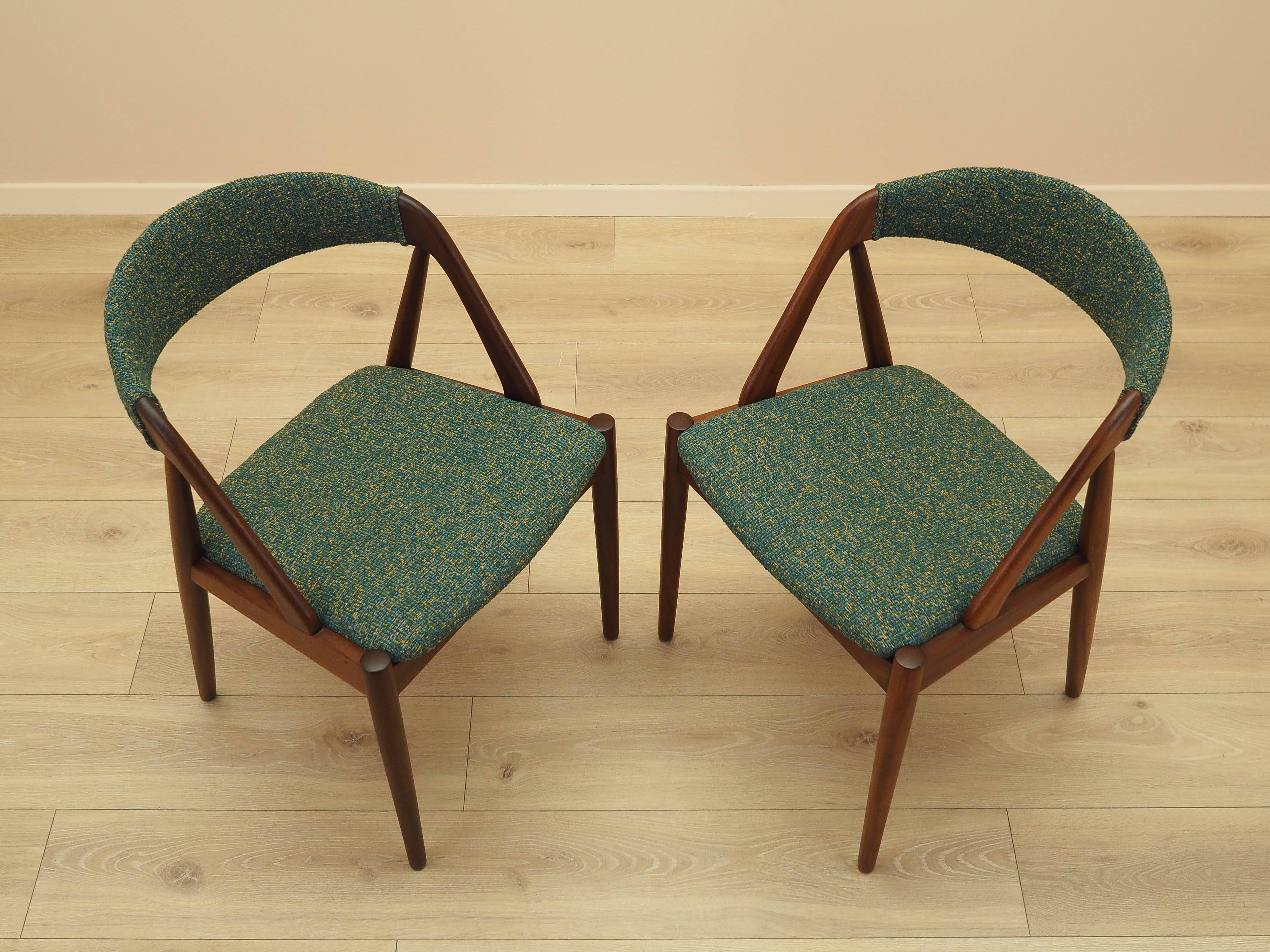 Set of two teak chairs, Danish design, 1970s, designer: Kai Kristiansen