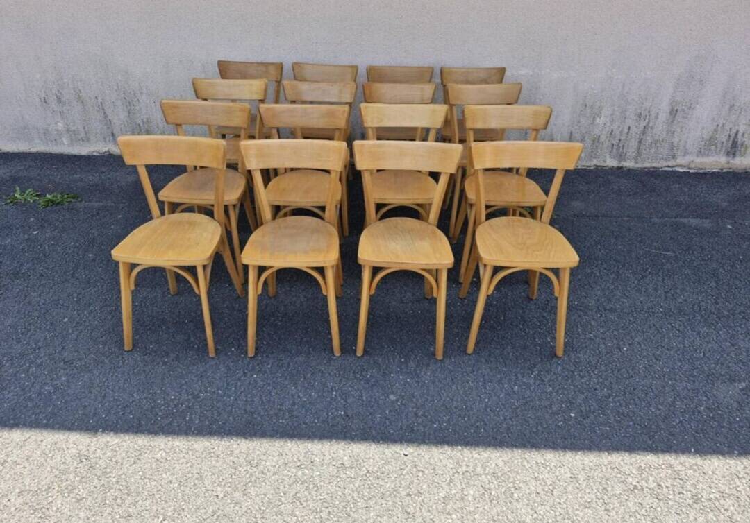 Lot de 16 chaises de bistrot Luterma, années 1960