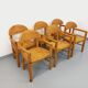 Set of 6 vintage Scandinavian armchairs by Rainer Daumiller in pine from the 1960s.