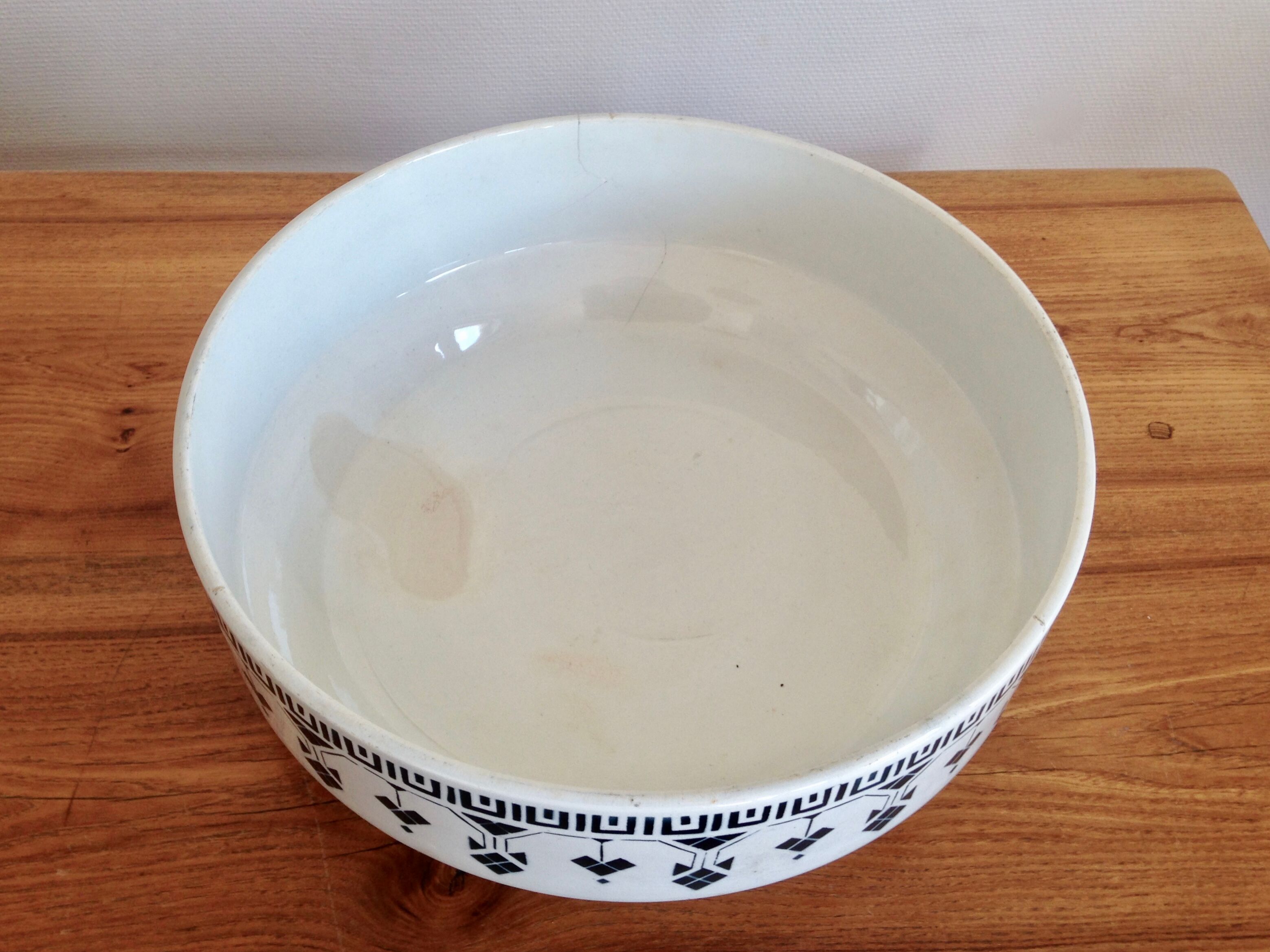 Bowl former french Teresa 1900, white blue