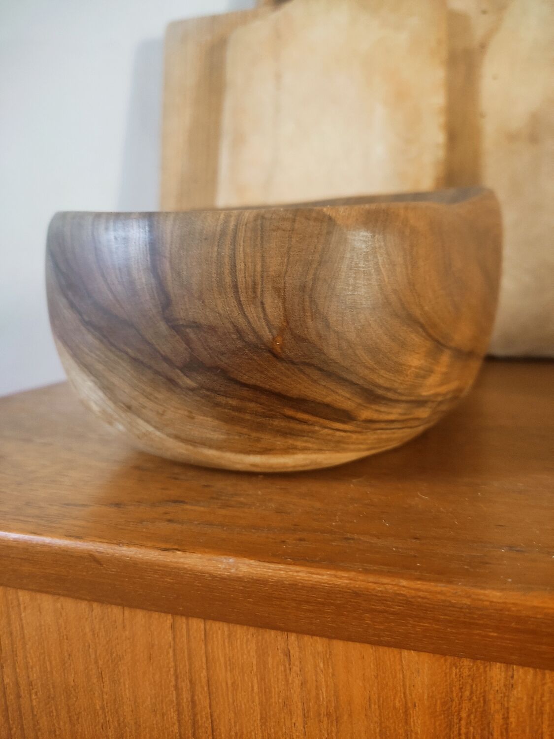 Empty pocket in olive wood