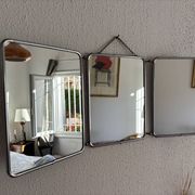 Vintage 1960 triptych barber mirror silvered Arpin - 28 x 70 cm