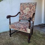 Large "Sheep Bone" armchair — Louis XIII style, late 19th century
