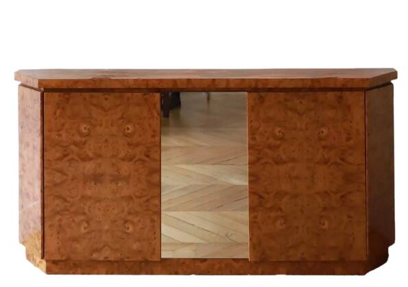 art deco sideboard in elm burl