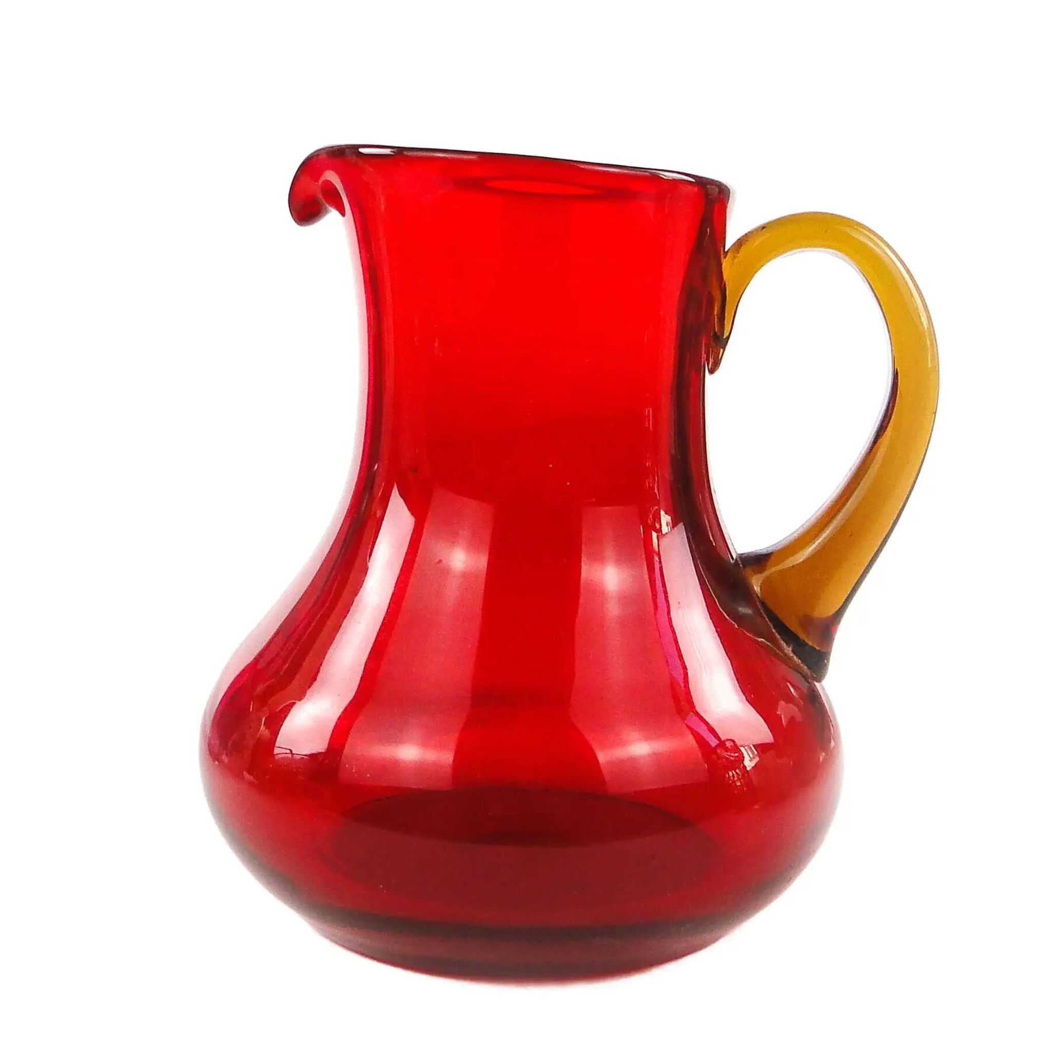 Mid-century modern jug, glass, designed by L. Fiedorowicz, Poland, 1970s