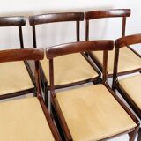 Ensemble de 6 chaises de salle à manger modèle Rungstedlund fabriquées en acajou par Ole Wanscher des années 1960