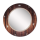 Miroir sorcière bombé en acajou 45x45cm