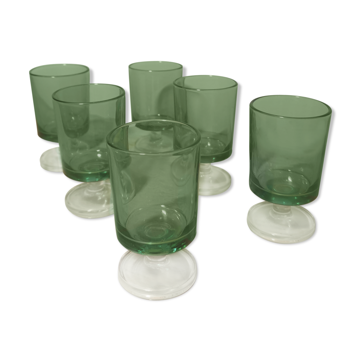 Six 70's liqueur glasses