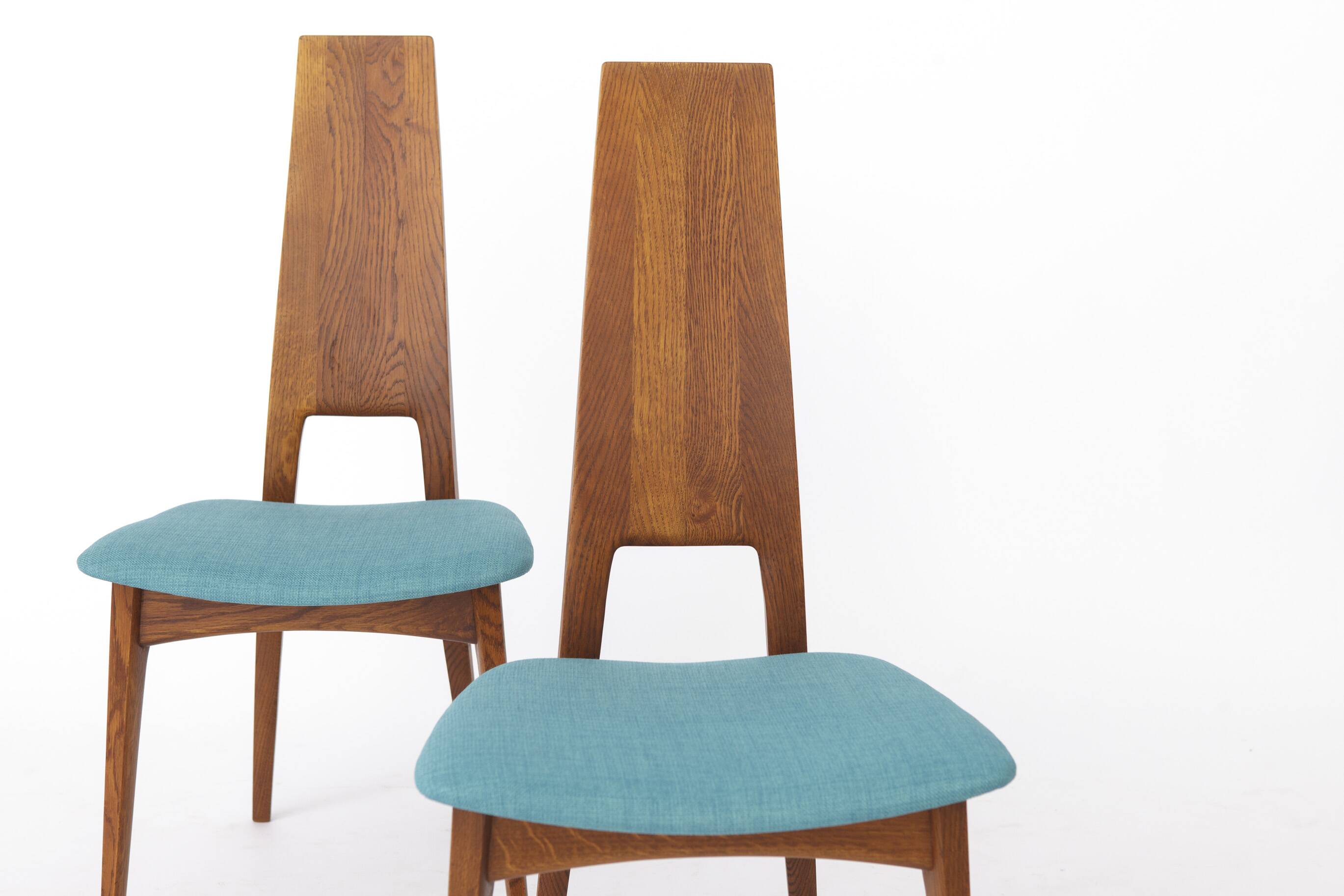 Paire de chaises de salle à manger Ernst Martin Dettinger pour Veil | Chêne, vintage des années 1960