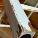 Workshop stool in vintage patinated solid wood