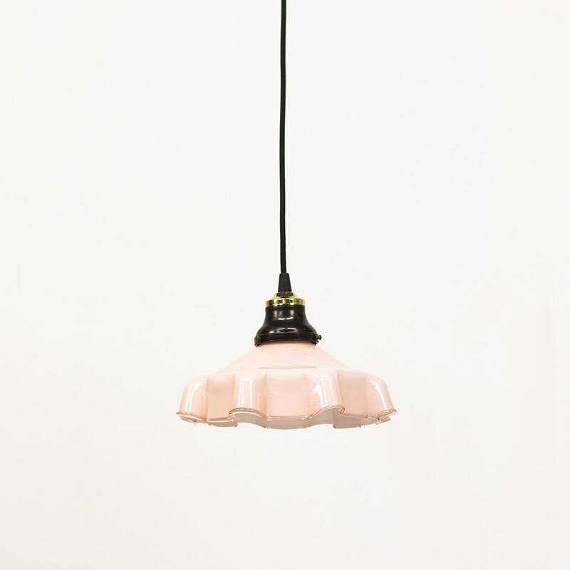 Set of pink Art Deco pendant lamps