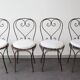 Ensemble de 4 chaises en fer forgé.