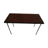 Table basse pieds en fer forgé plateau en bois  77 x 38 cm