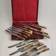 20 couteaux de table lame acier manche corne