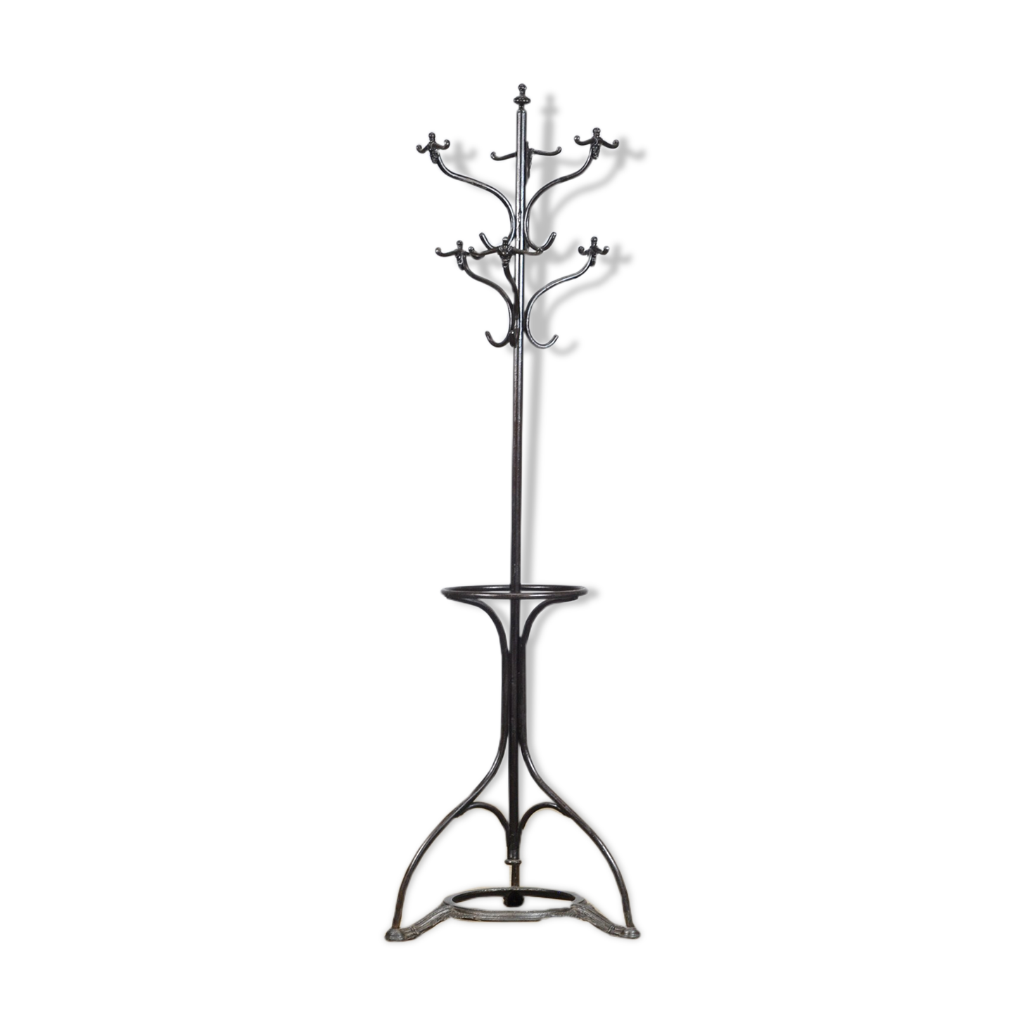 Iron Coatrack With Umbrella Stand, Circa 1920