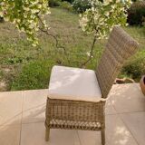 Chaise en osier et rotin