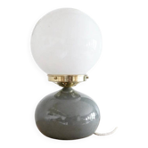 Grey ceramic lamp & opaline
