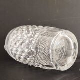 Set of three crystal and glass vases