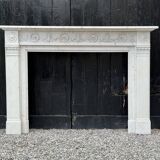 Louis XVI Style Fireplace In Carrara Marble Circa 1880